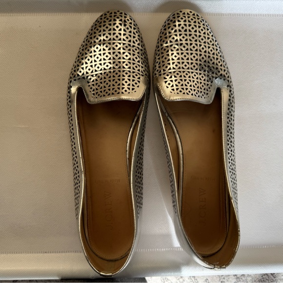 J.Crew Italian Leather Silver Loafers – Beautiful & Chic - Picture 3 of 14